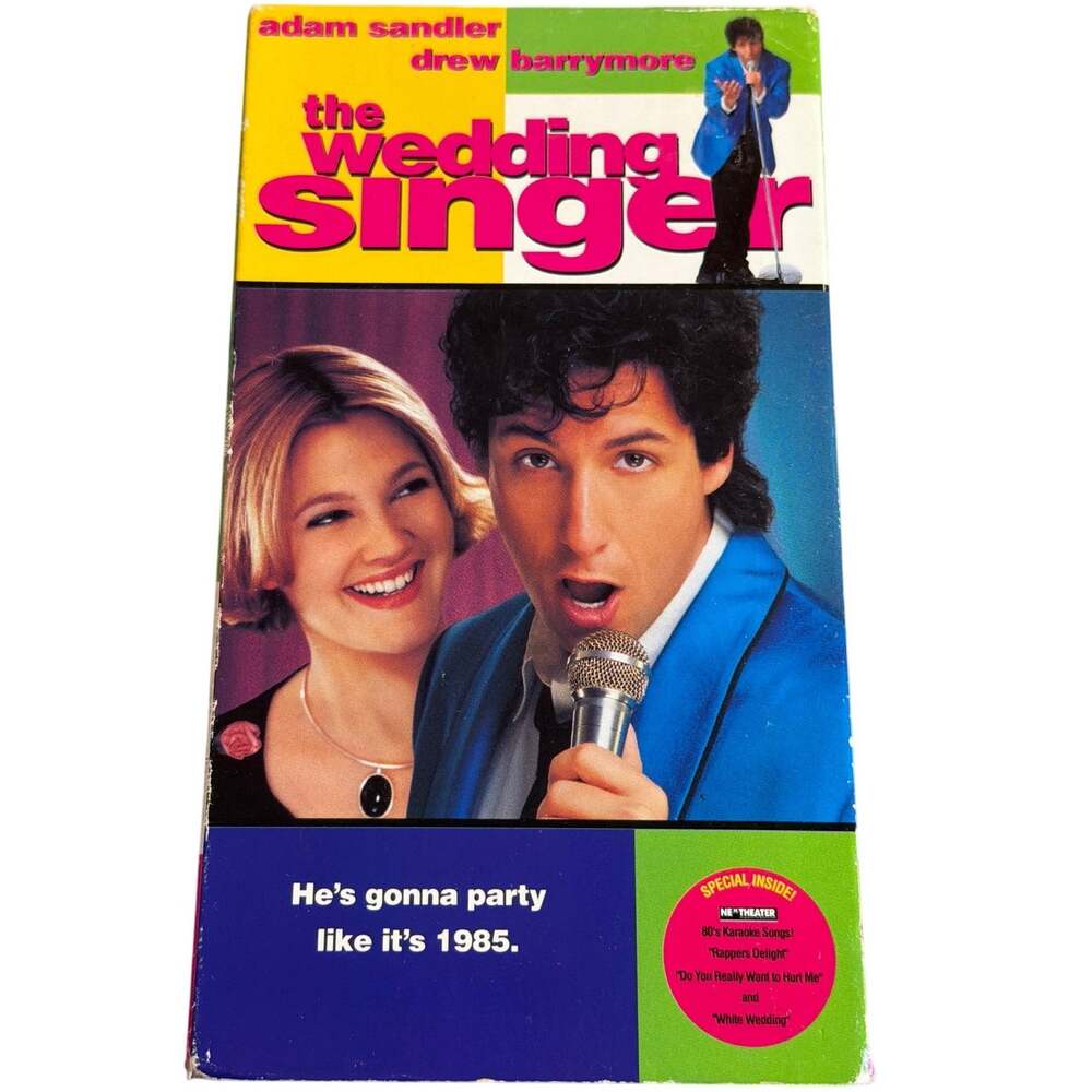 1998 The Wedding Singer VHS tape Adam Sandler Drew Barrymore Romantic Comedy
